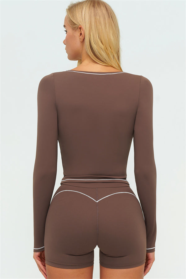 The Amara Long Sleeve T-shirt Shorts 2-Piece Set