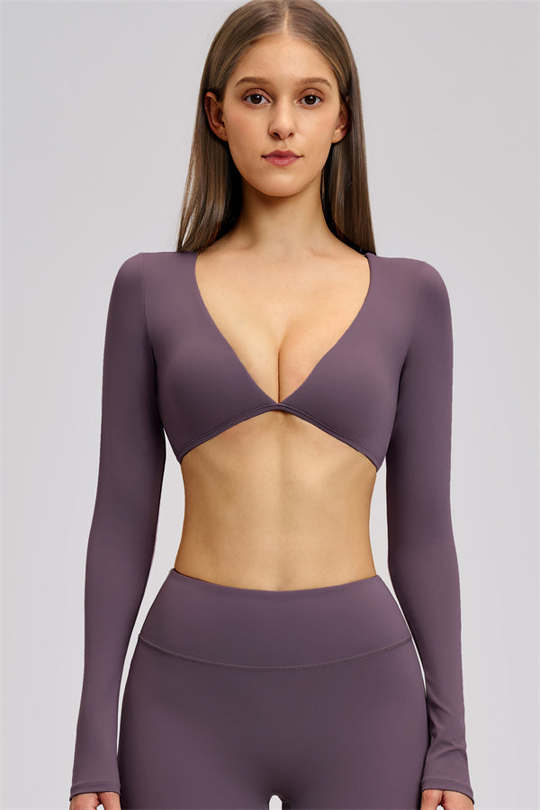 The Zestful Long Sleeve Crop Top